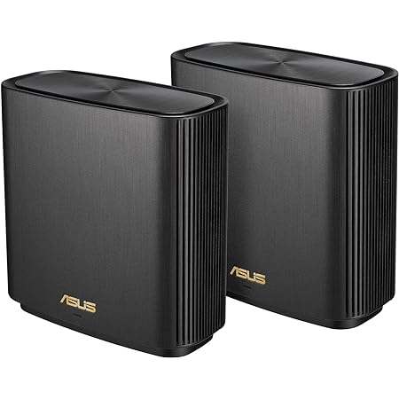 ASUS ZenWiFi AX6600 Tri-Band Mesh WiFi 6 System (XT8 2PK) - Whole Home Coverage up to 5500 sq.ft & 6+ rooms, AiMesh, Included Lifetime Internet Security, Easy Setup, 3 SSID, Parental Control, Black