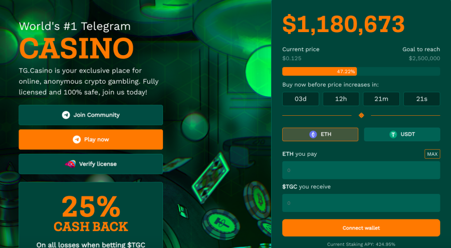 TG.Casino - Telegram casino with top bonus offers